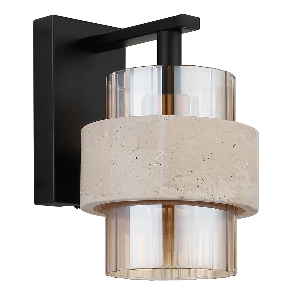 Wandlamp Daren zwart met marmer Globo 9007371589661