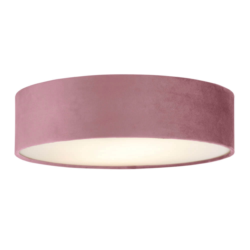 Plafondlamp Drum Pleat 38cm velvet roze