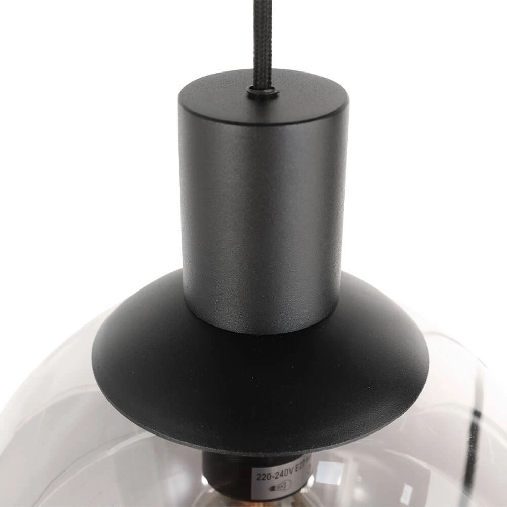 Vide hanglamp Bollique zwart met rookglas Steinhauer 8712746172997