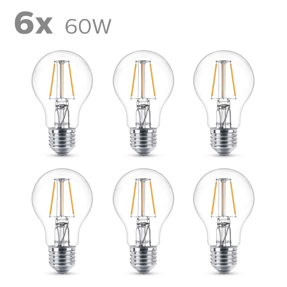 7W - E27 - 2700K - 806 lumen set van 6 Philips 8721103054265