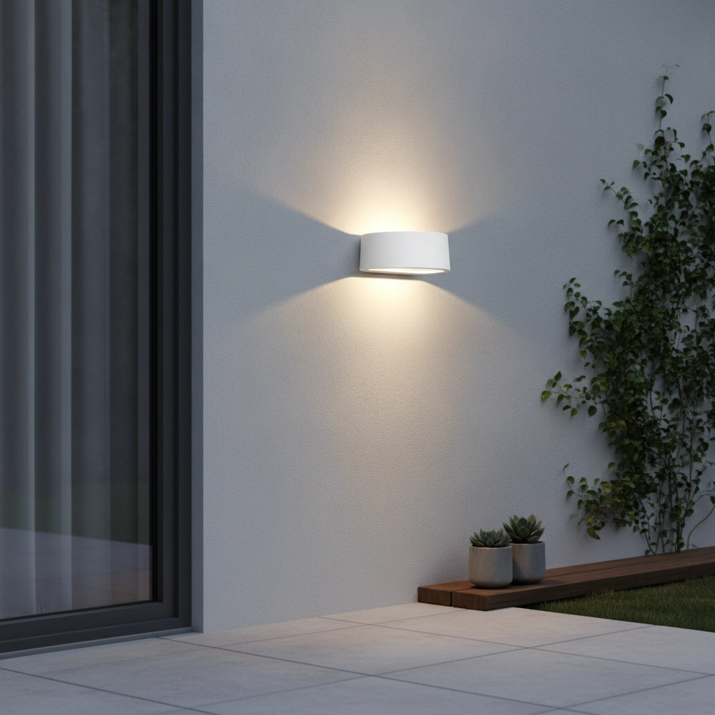Witte muurspot Sharp 19cm - wit