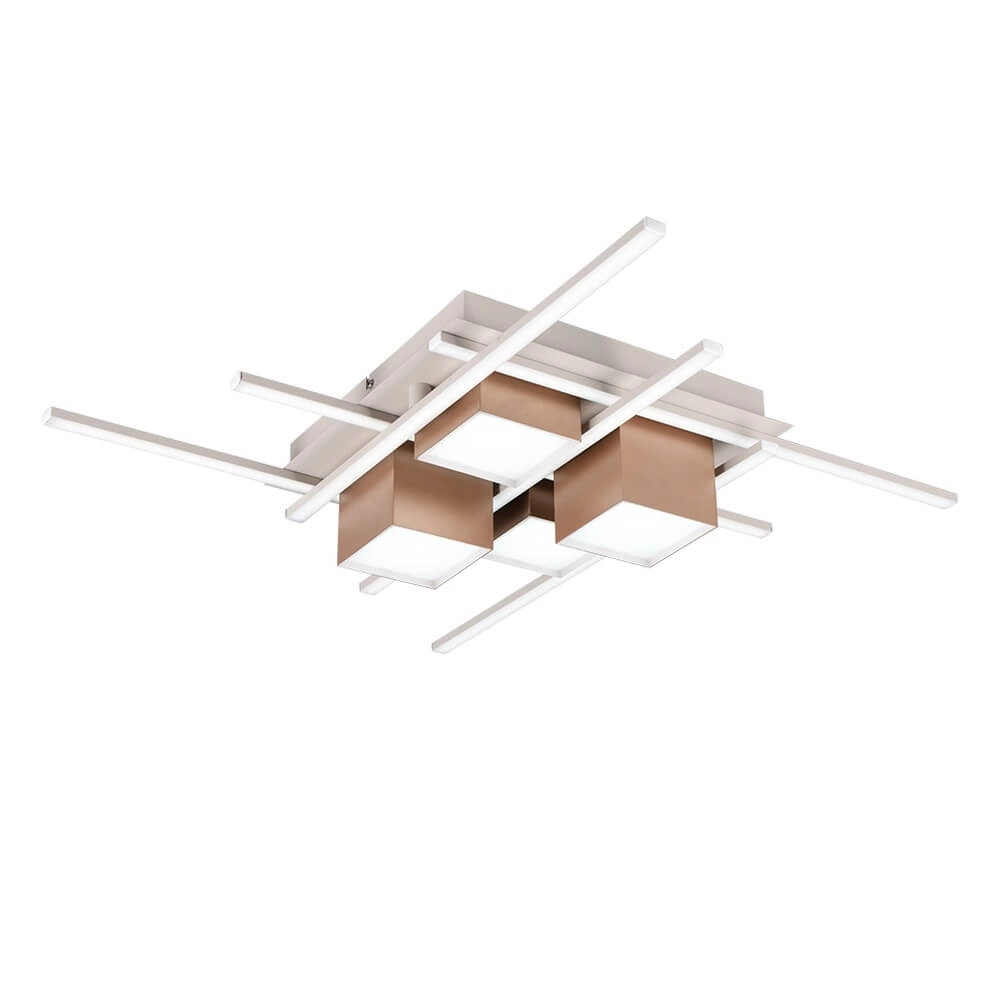 Design plafondlamp Roger koffiebruin Trio 4017807640113