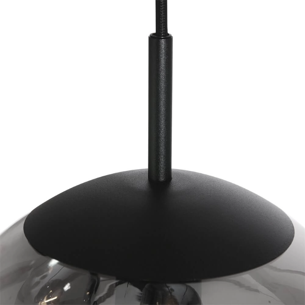 5-lichts vide hanglamp Bolique zwart met smoke glas Steinhauer 8712746133363
