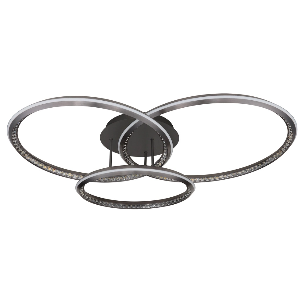 Design plafondlamp Alaina 3 ringen grijs Globo 9007371474882
