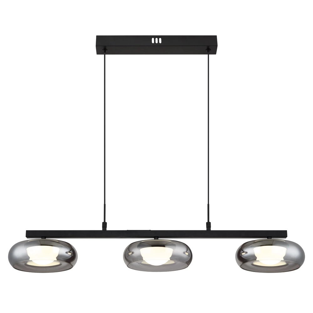 Design hanglamp Carlene 3-lichts zwart Globo 9007371566181