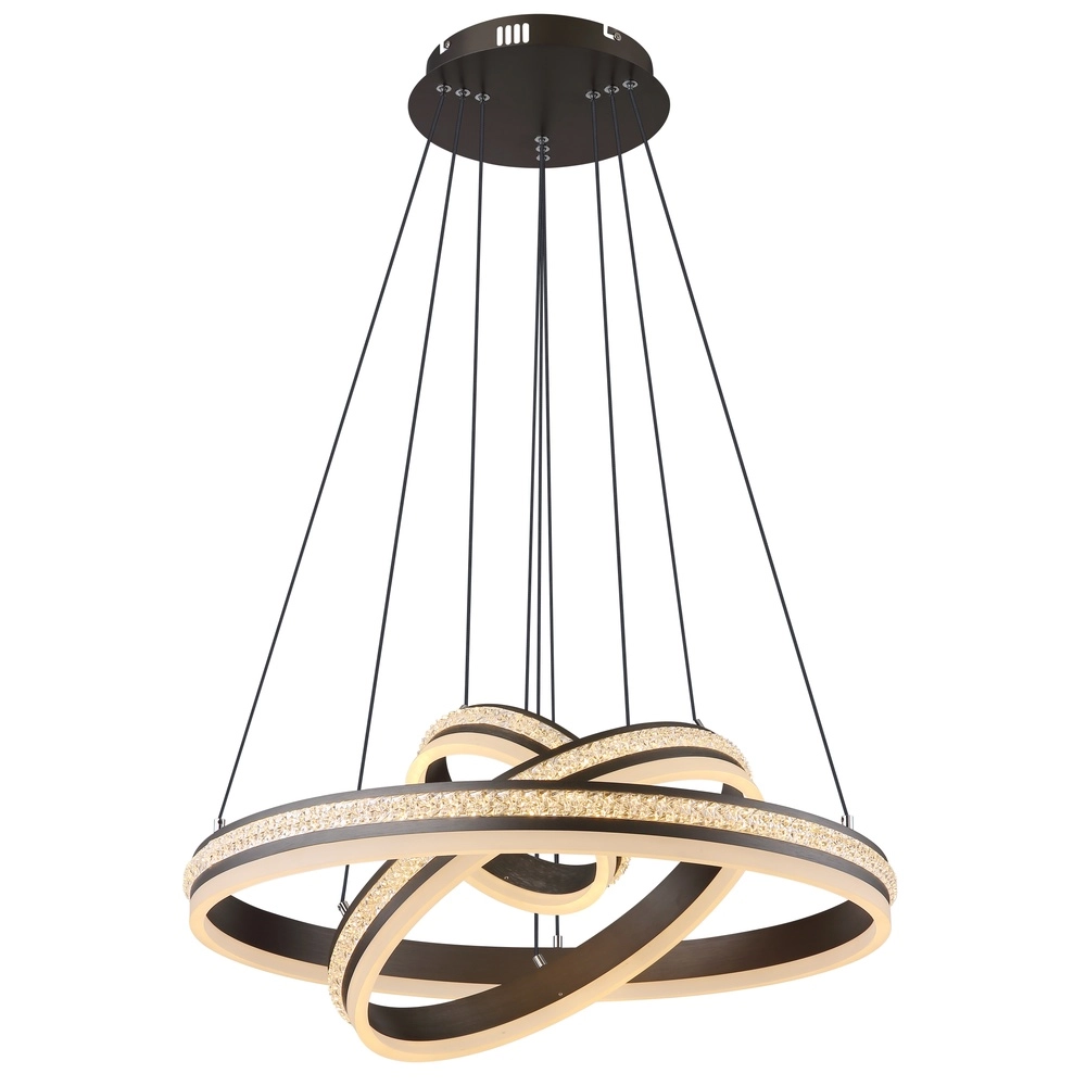 Design hanglamp Grouni 3 ringen titanium geborsteld Globo 9007371455003
