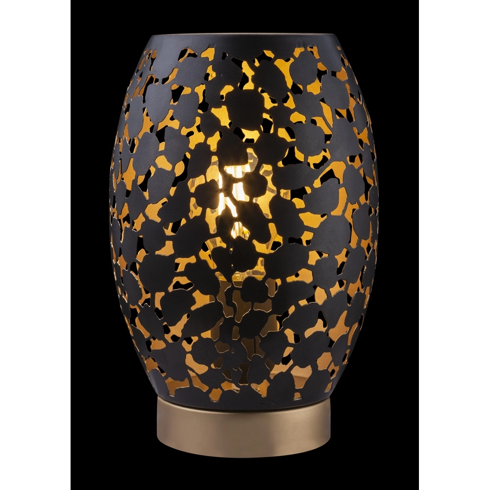 Tafellamp Narri zwart met goud - grove gaatjes Globo 9007371378555