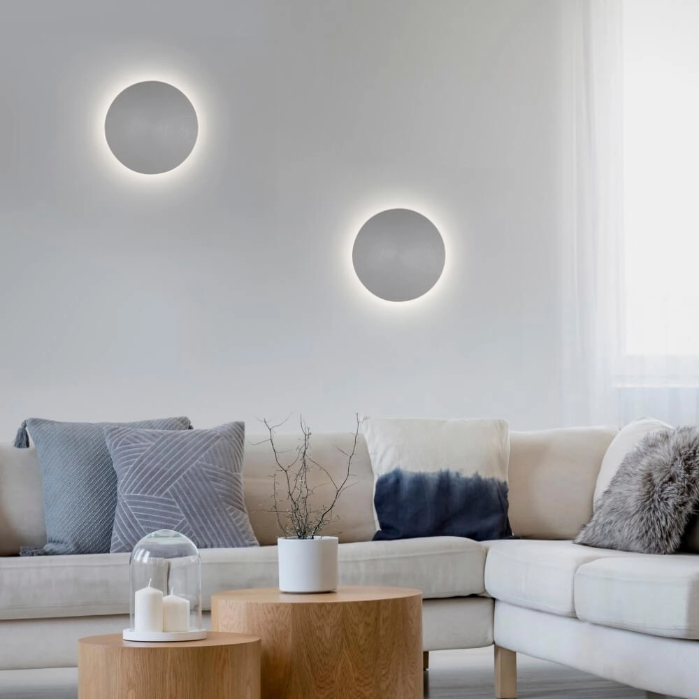 Design wandlamp Akku Puntua Ø 18cm grijs Paul Neuhaus 4012248372487