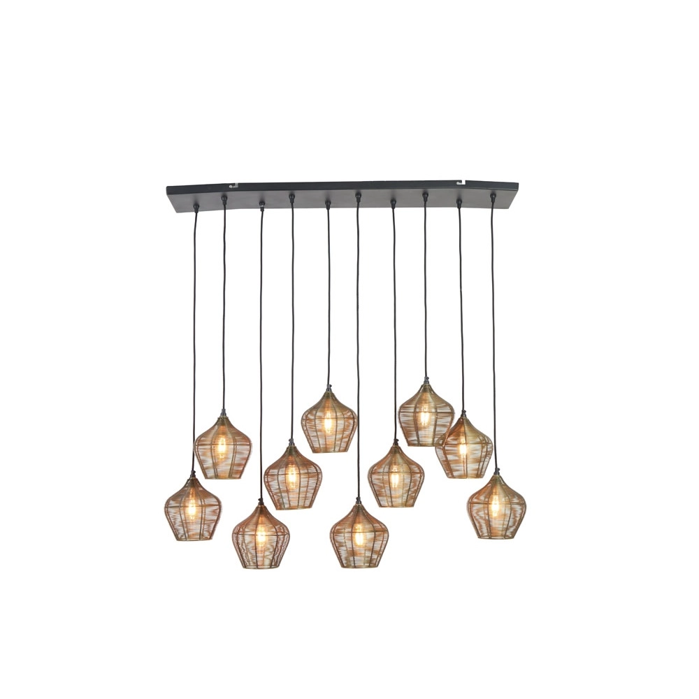 Hanglamp Alvaro 10-lichts brons Light & Living 8717807635640