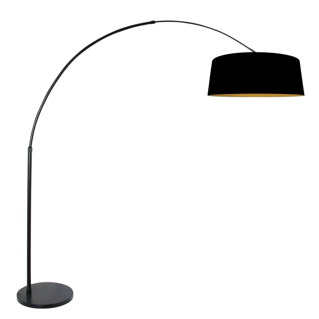 Zwarte booglamp Luma Dark met zwarte kap Ø60cm