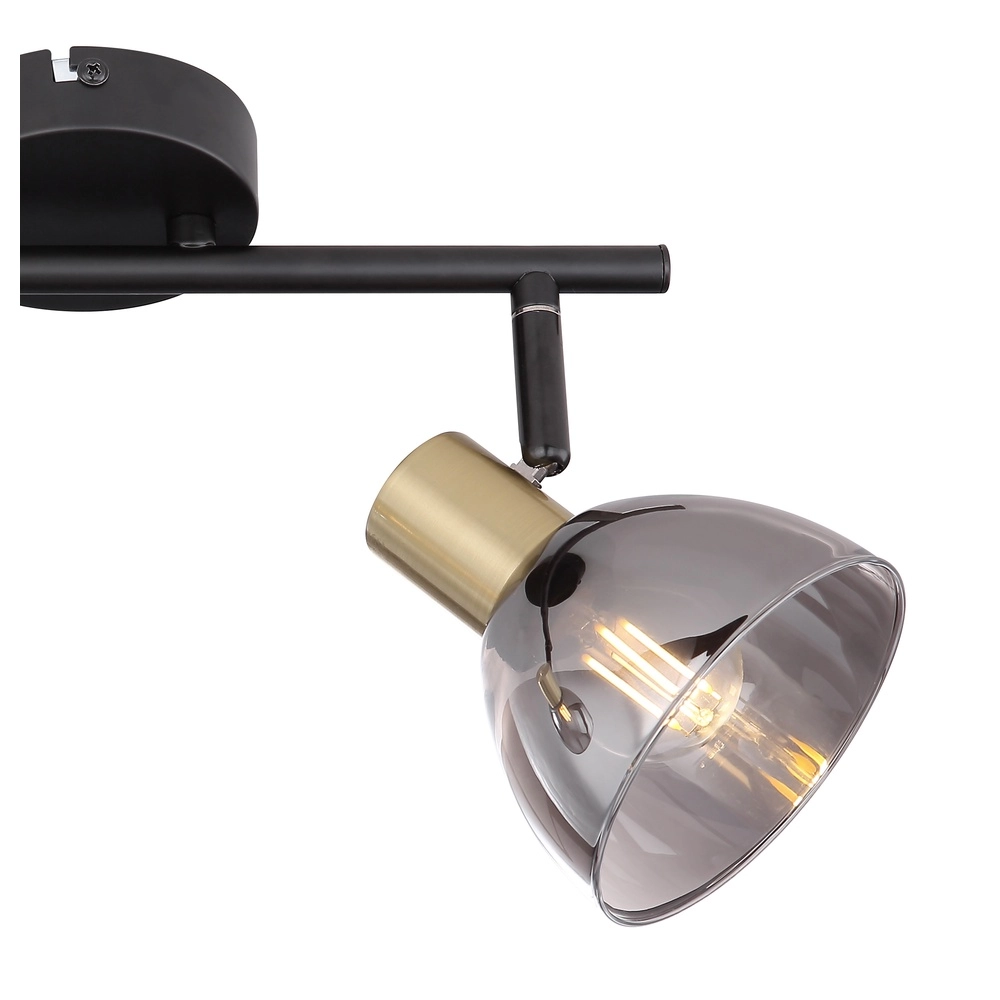Design plafondlamp Jay 2-lichts zwart met smoke Globo 9007371396399