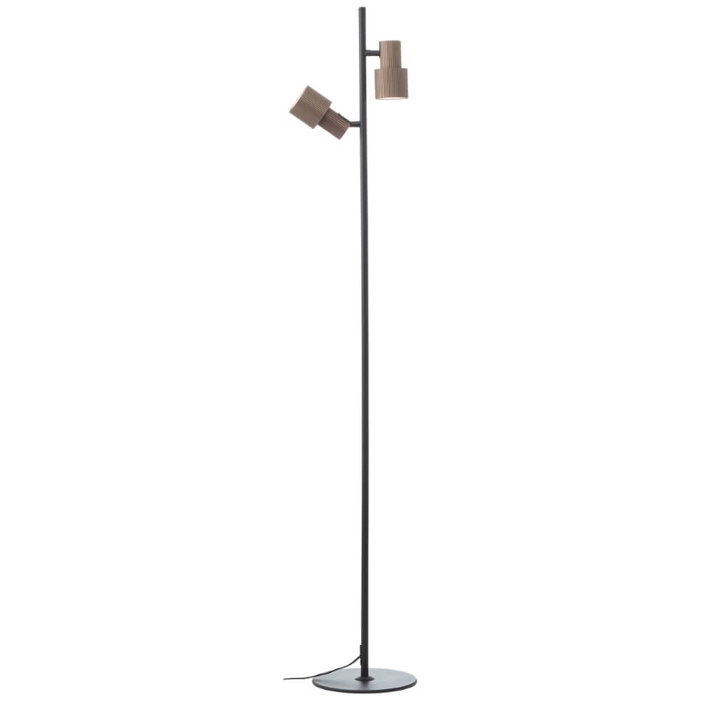 Design vloerlamp Cadiz zwart met brons Brilliant 4004353446924