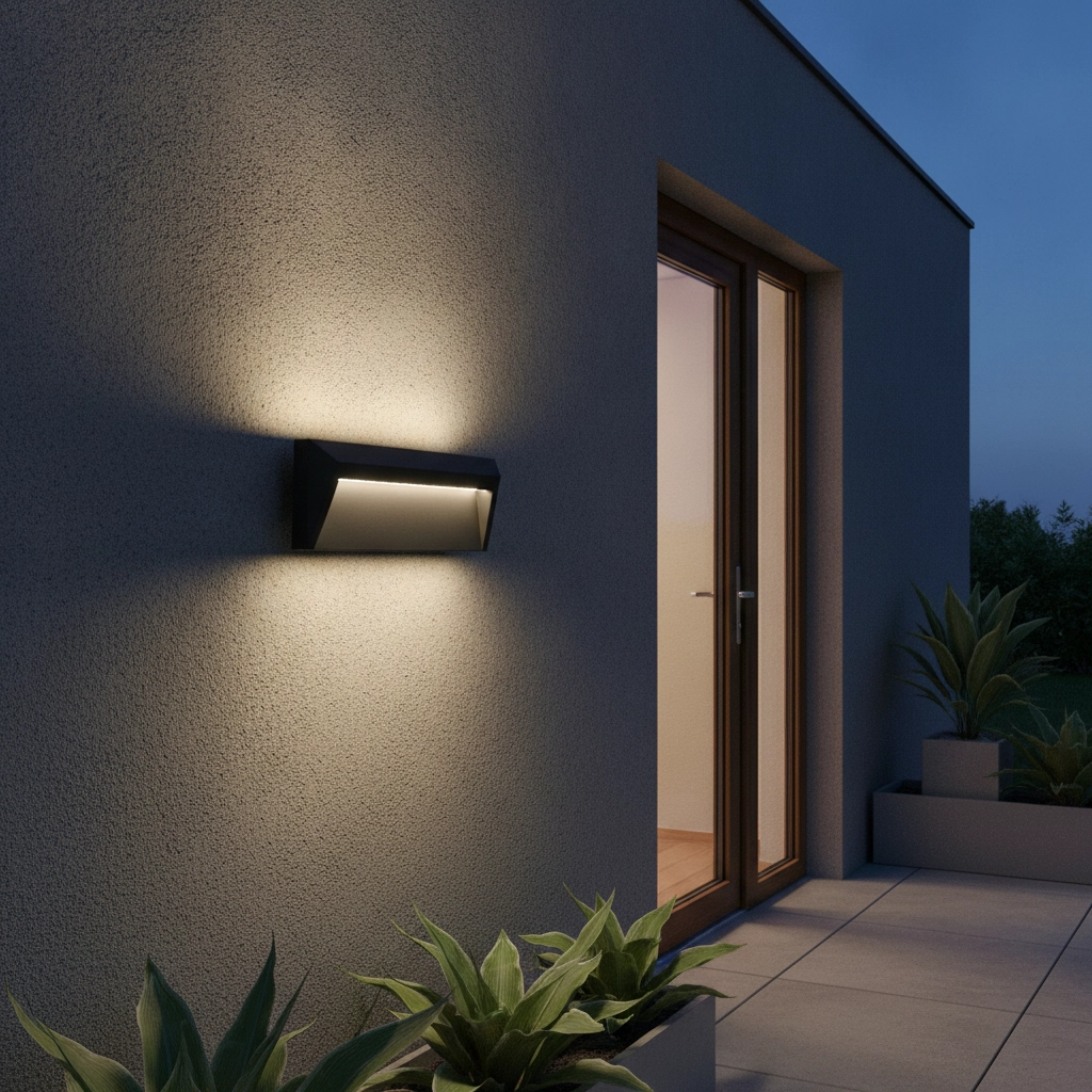 Wandlamp Luton rechthoek 23cm grijs