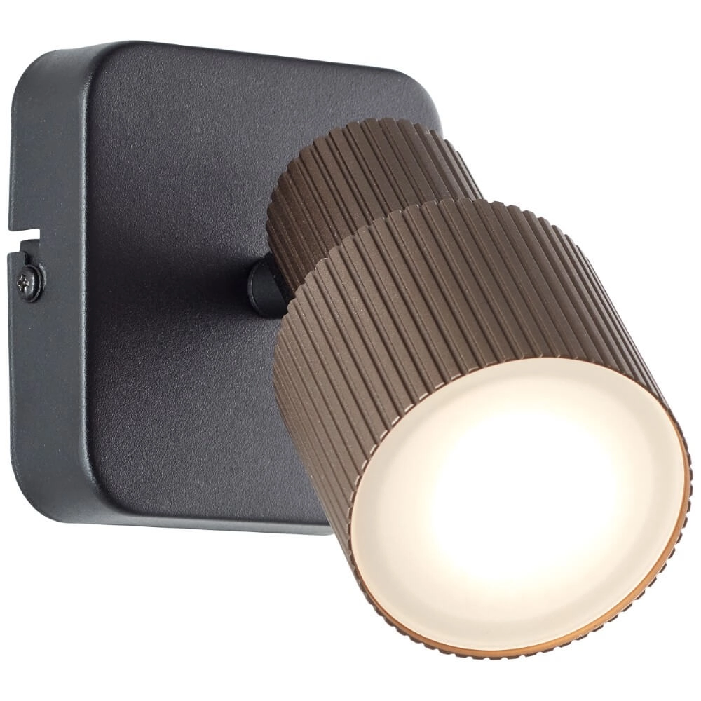 Opbouwspot Cadiz zwart met brons Brilliant 4004353441264