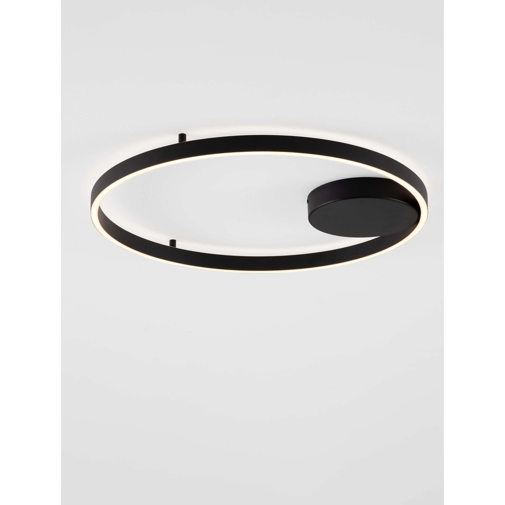 Plafondlamp Hedra rond Ø 60cm zwart