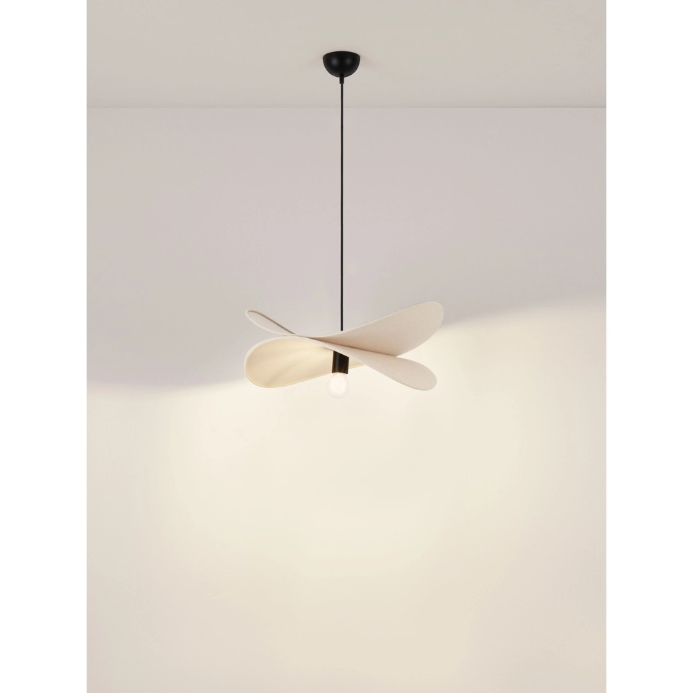 Moderne hanglamp Luve zwart met beige Lyora 5212017493729