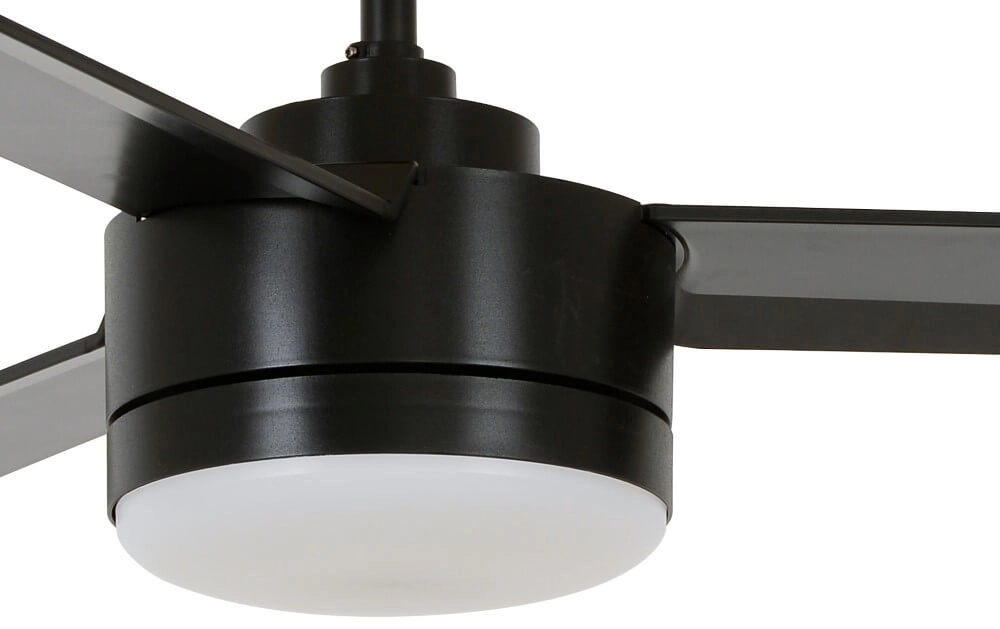 Zwarte ventilator met lamp Lagoon Ø 132cm IP55 Beacon 9333509136521