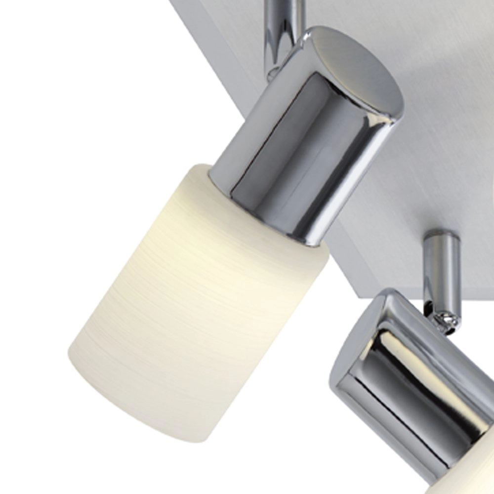 LED plafondspot Series 8214 Square 4-lichts metaalgrijs met chroom Trio 4017807220926