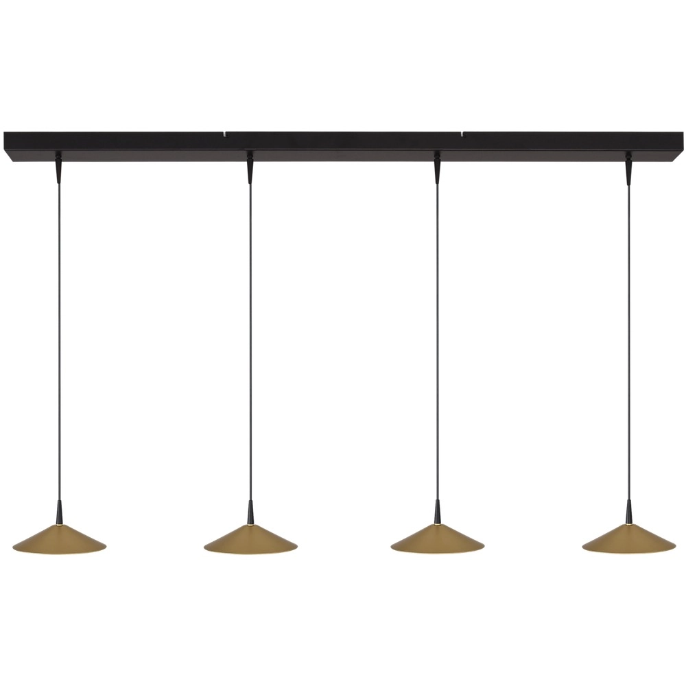 4-lichts hanglamp Ceppo zwart met goud Ø 18cm