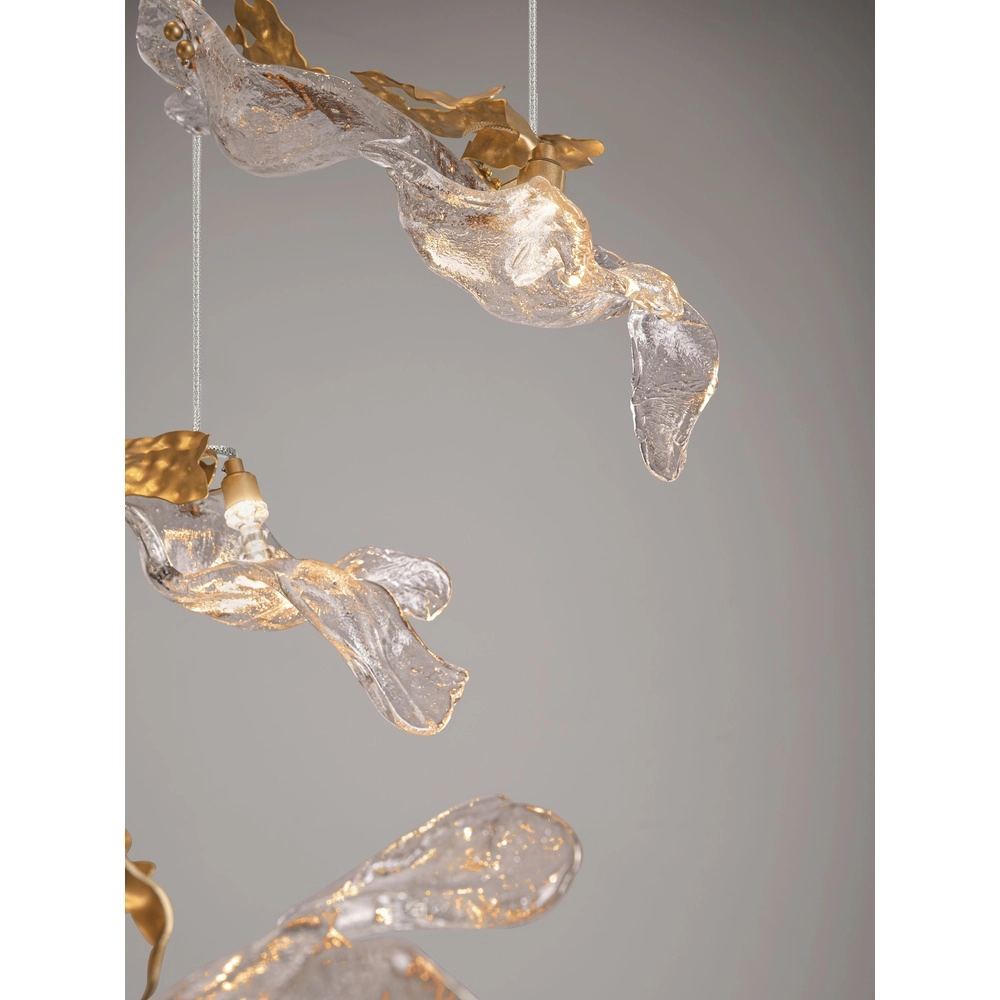 Gouden hanglamp Avesa met helder glas Ø 100cm Lyora 5212063500440