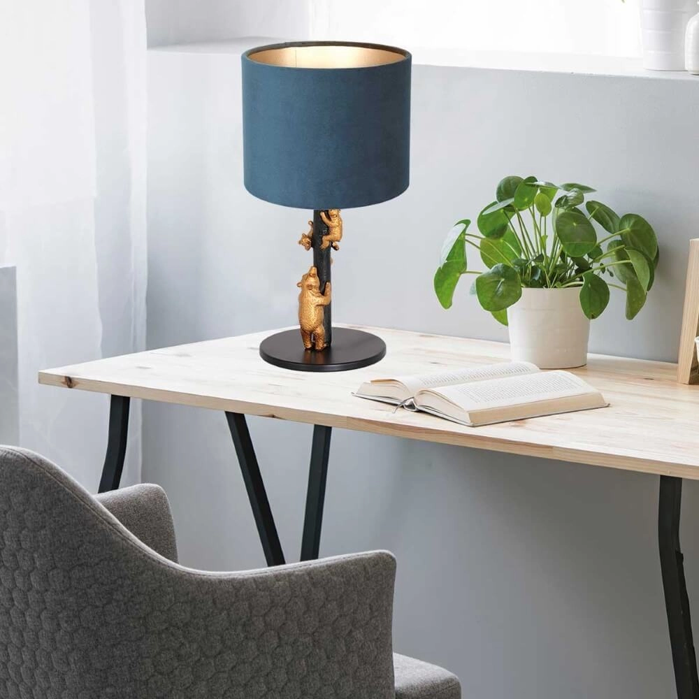 Design schemerlamp Animaux met blauw velvet Steinhauer 8712746151923