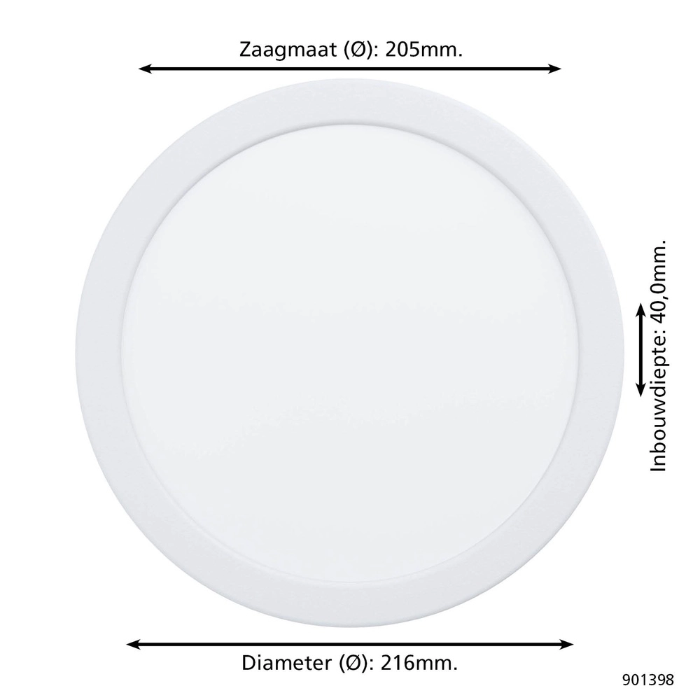 Inbouw lamp Fueva 6 rond - wit - Ø 21,6cm Eglo 9008606330782