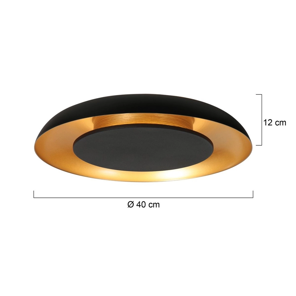 Plafonniere Golden Veil zwart Ø 40cm Steinhauer 8712746180299