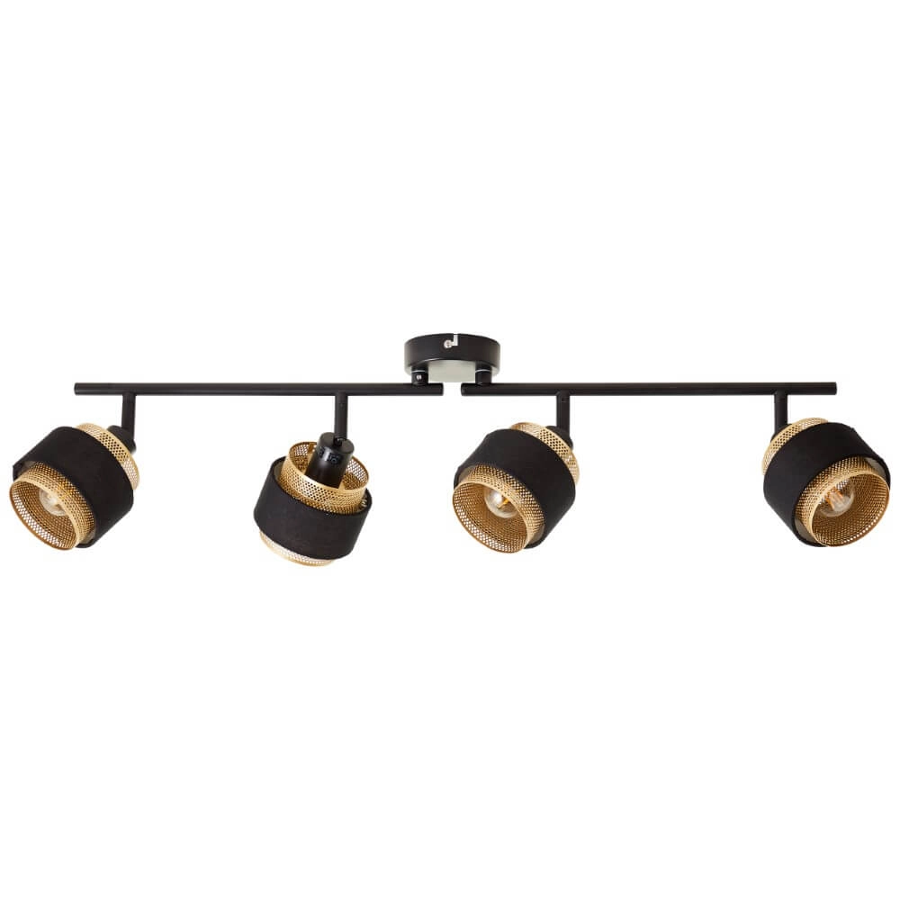 4-lichts plafondlamp Grove zwart met goud Brilliant 4004353424120