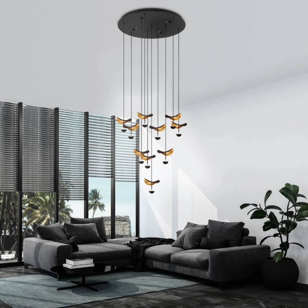 Hanglamp Dracera zwart met goud Stars of Light 9008606270545