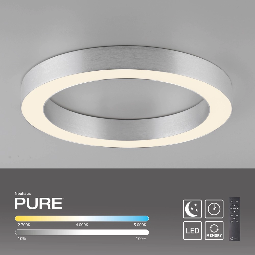 Strakke led plafondlamp Pure Lines Round Ø 35cm - diamond Paul Neuhaus 4012248395233