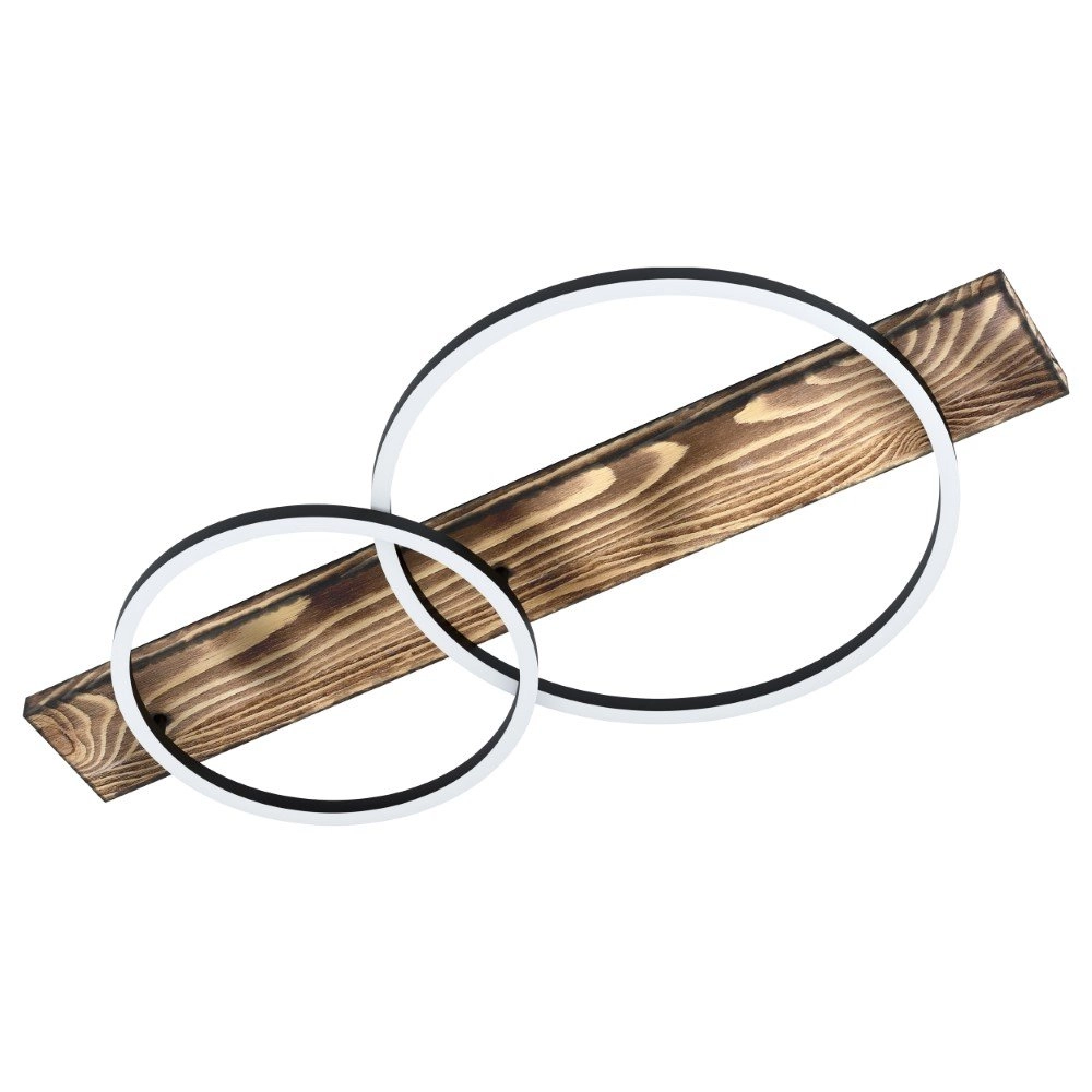 Led plafondlamp Boyal met hout