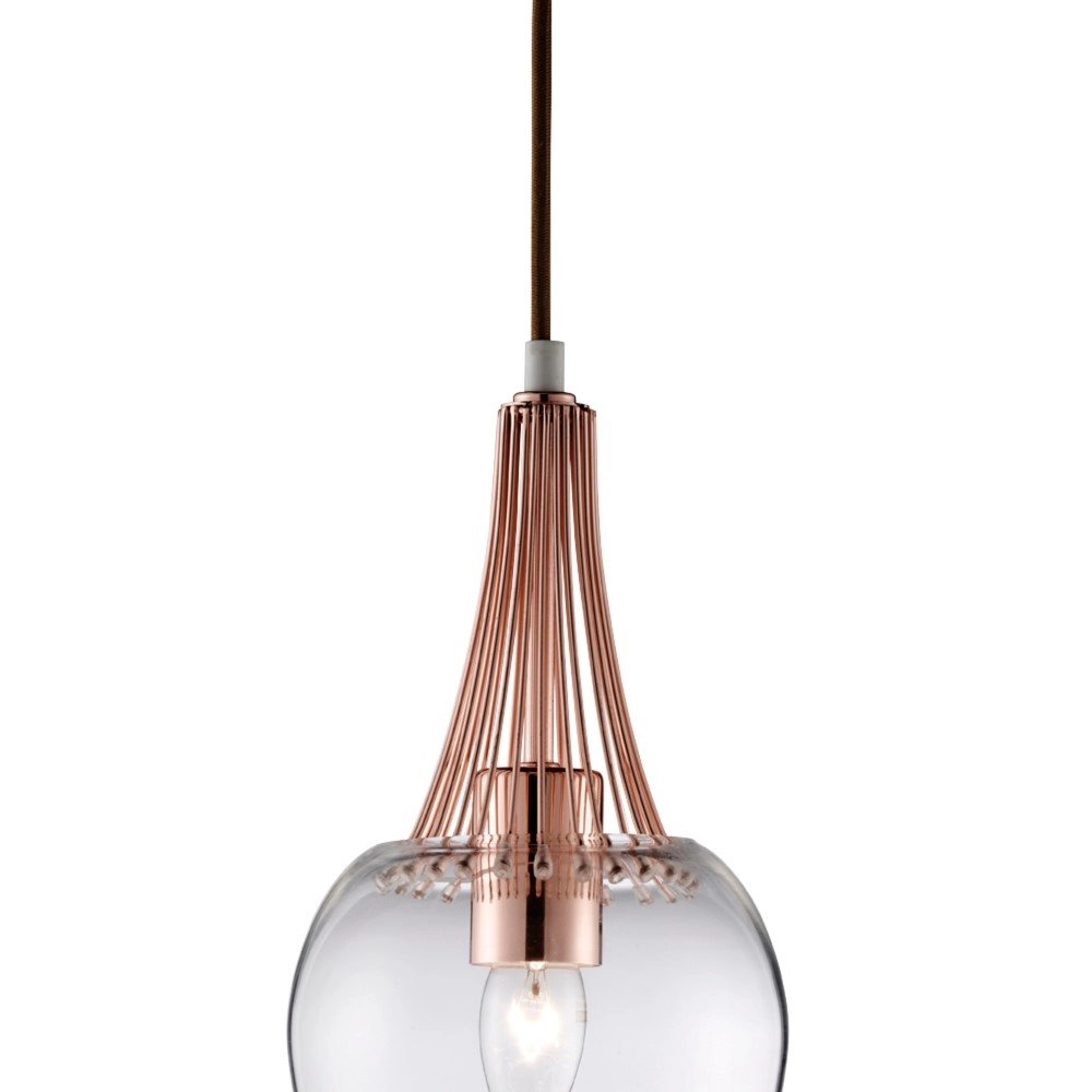 Roodkoperen hanglamp Whisk Ø 16cm Searchlight 5053423037912