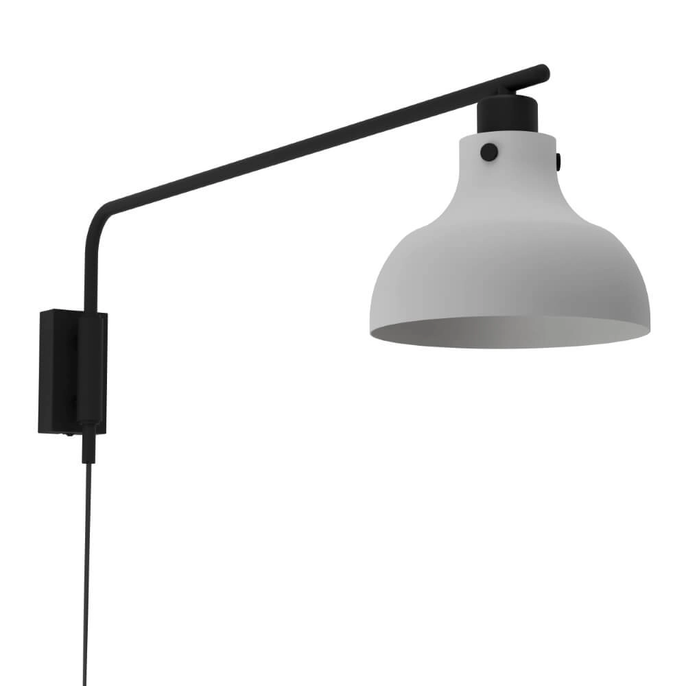 Grijze wandlamp Matlock met zwart