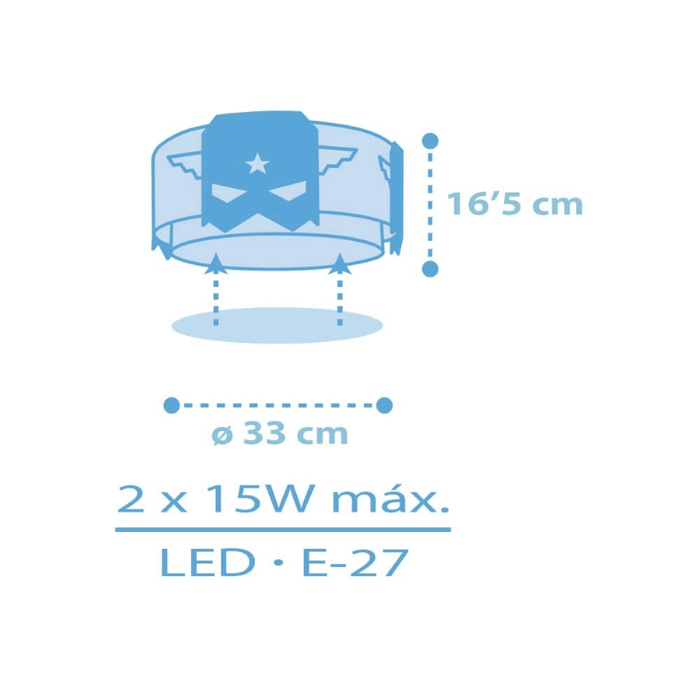 Kinderkamer plafondlamp Blue Hero Dalber 8420406003276