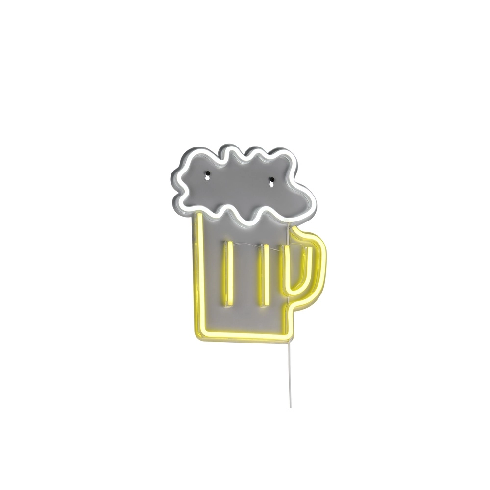 Neon wandlamp Beer geel