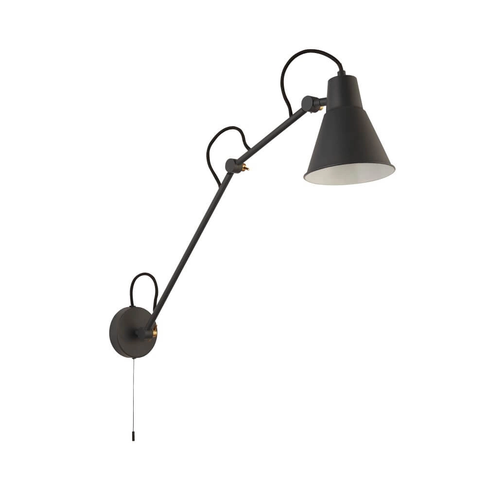 Uitklapbare wandlamp Swing Arm antraciet