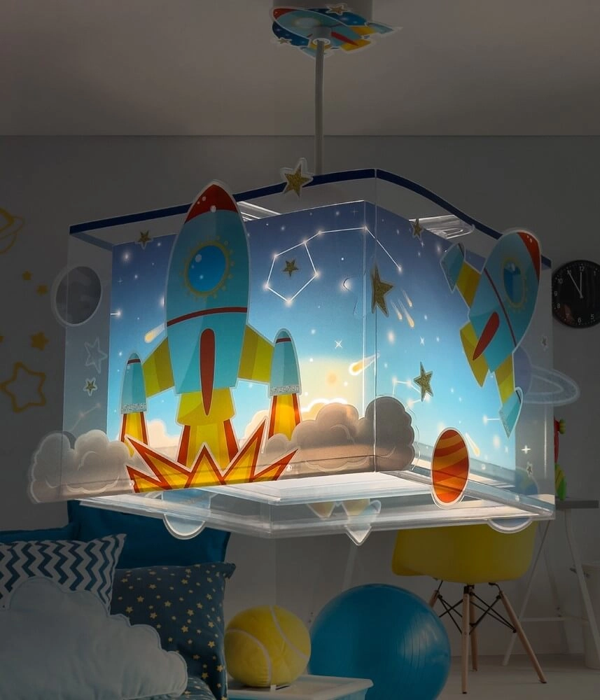 Hanglampje Rocket blauw met wit Dalber 8420406002897