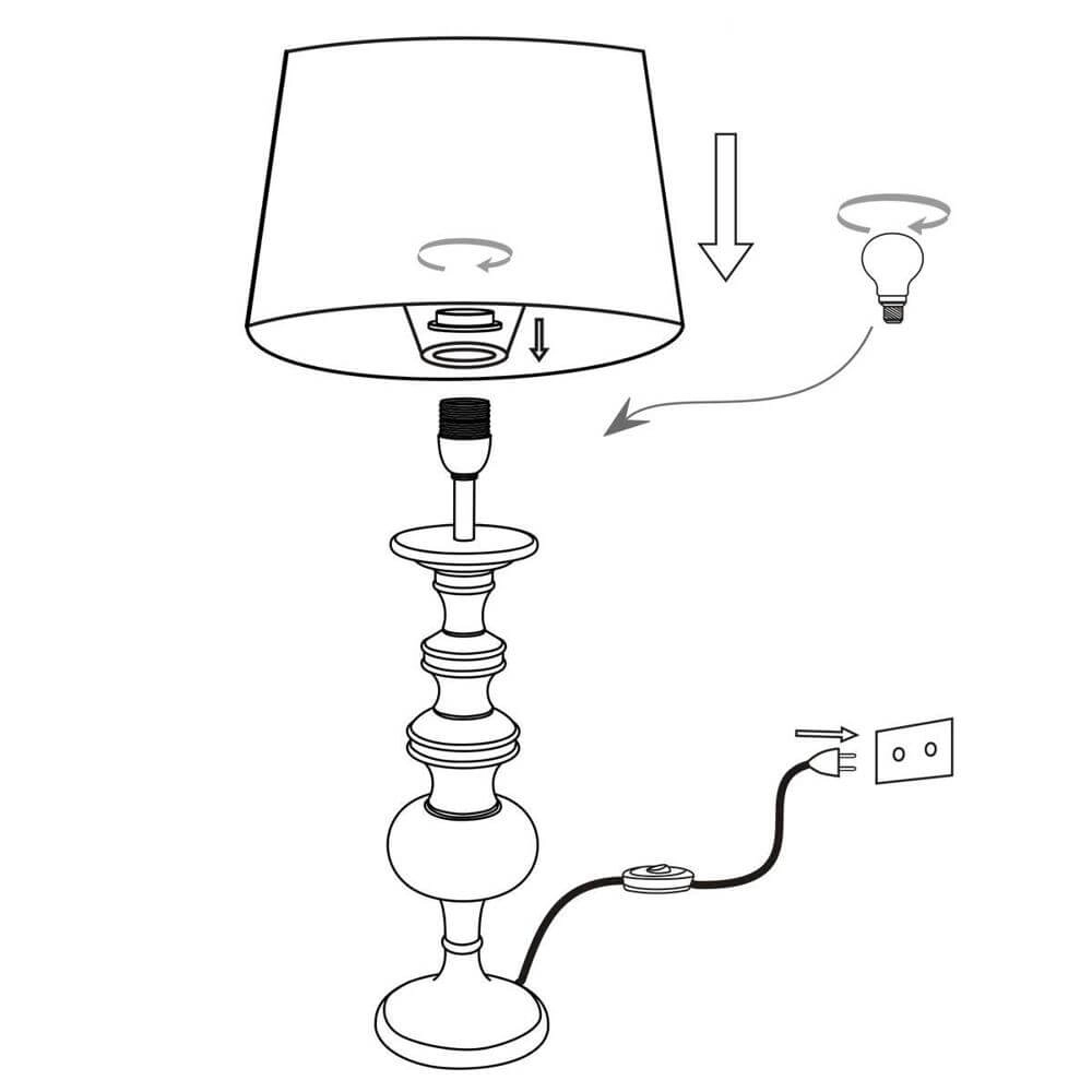 Tafellamp Lyons zwart met strokleurige kap Steinhauer 8712746172492