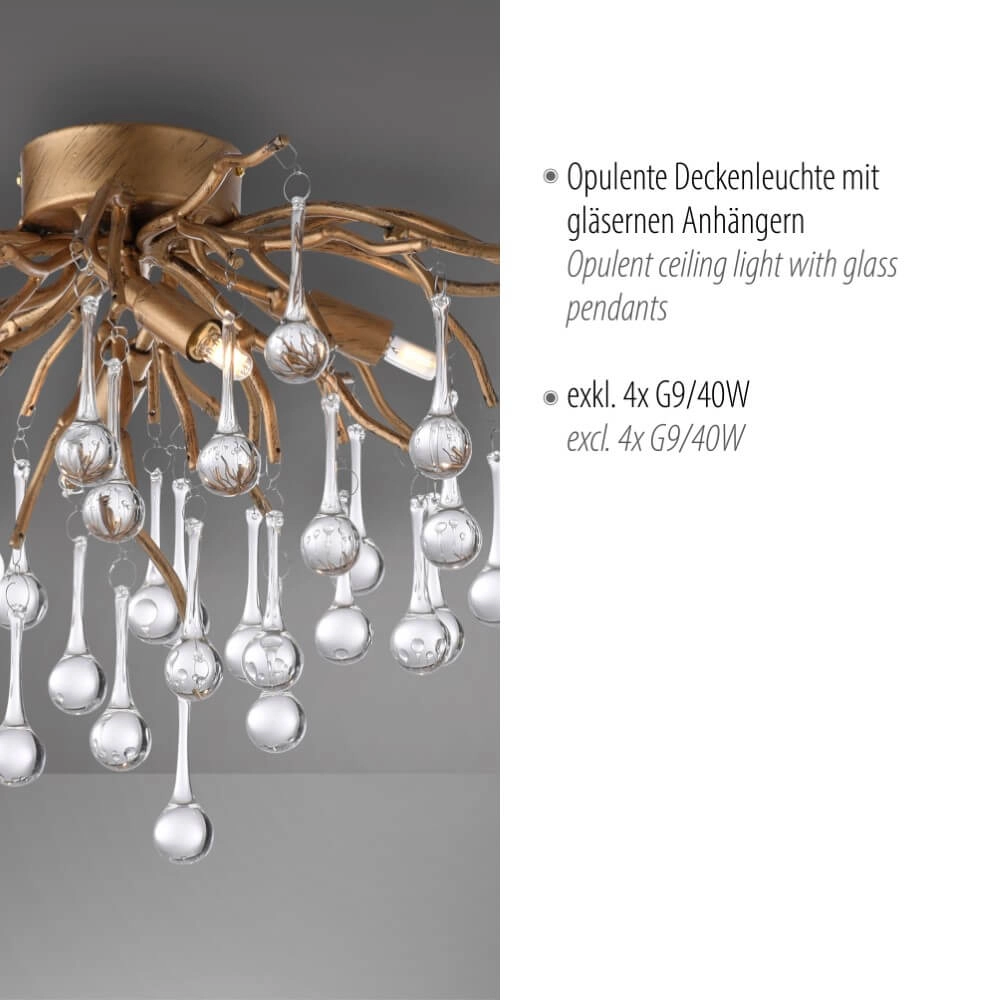 Kroonluchter Icicle messing 60cm Paul Neuhaus 4012248352069