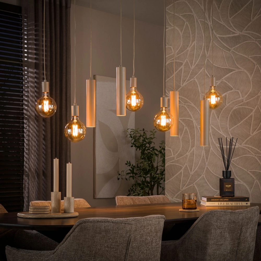 Design hanglamp Senso 9-lichts zand bruin