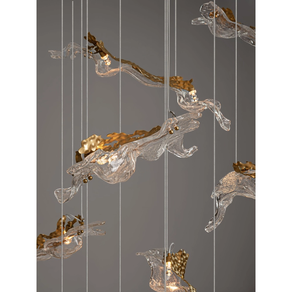 Gouden hanglamp Avesa met helder glas Ø 100cm Lyora 5212063500440