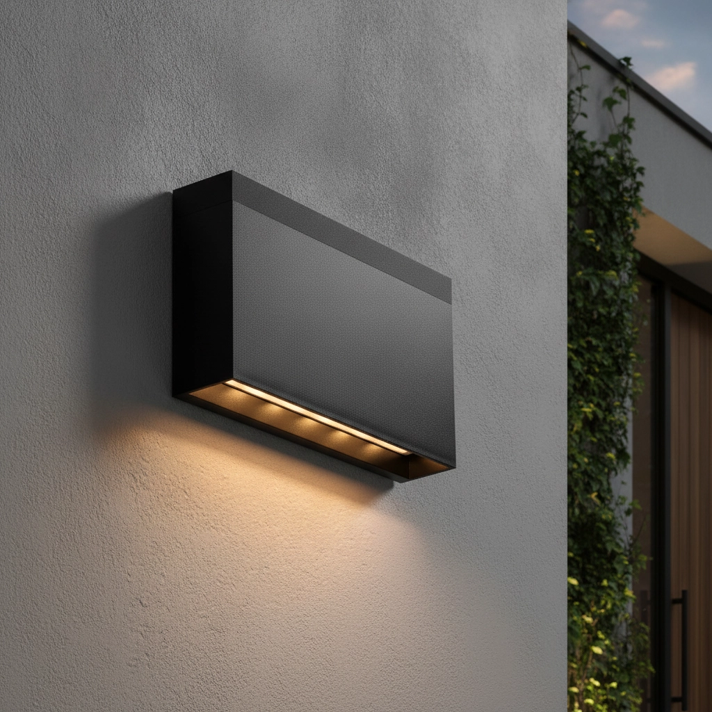 Strakke wandlamp Yoko down zwart