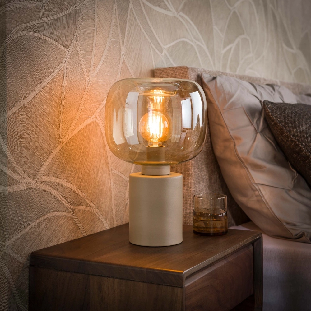 Tafellamp design Serene zand bruin
