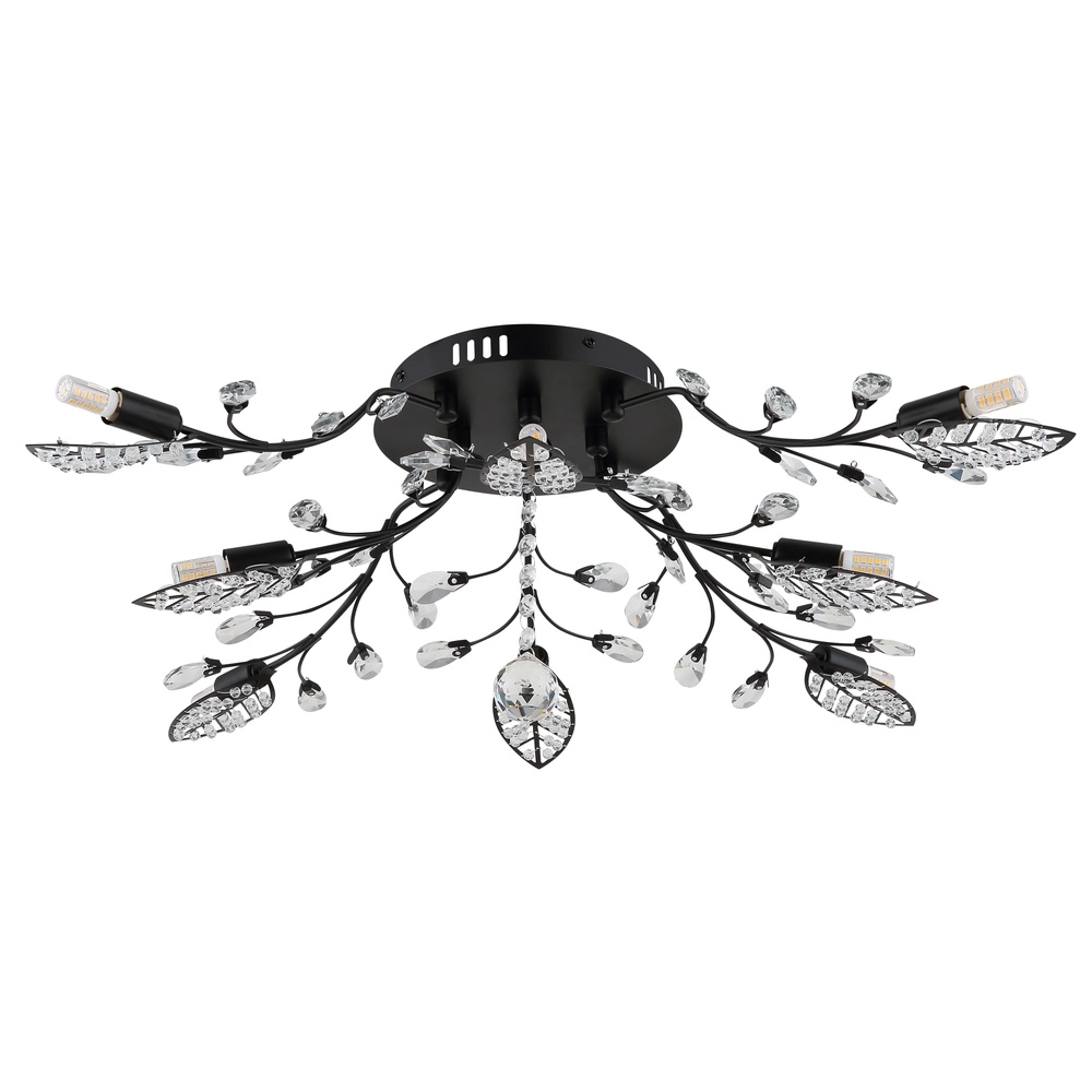 Klassieke plafondlamp Janis zwart Globo 9007371572151