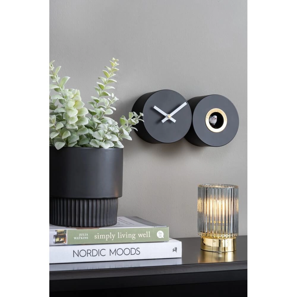 Wandklok Duo Cuckoo zwart Karlsson 8714302697982