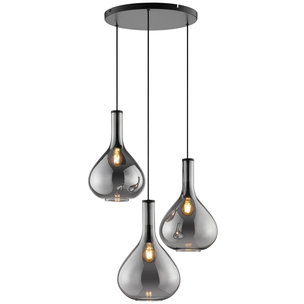 Design hanglamp Sander 3-lichts Ø 61cm zwart