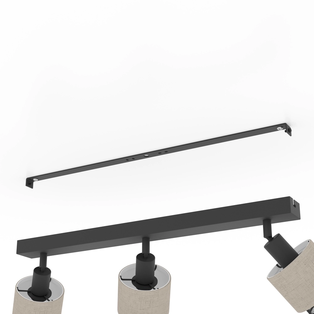 Japandi plafondlamp Rosley 3L - zwart met crème Eglo 9002759436582