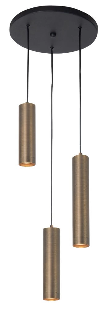 Ronde pendel hanglamp Perugia brons - 3x GU10