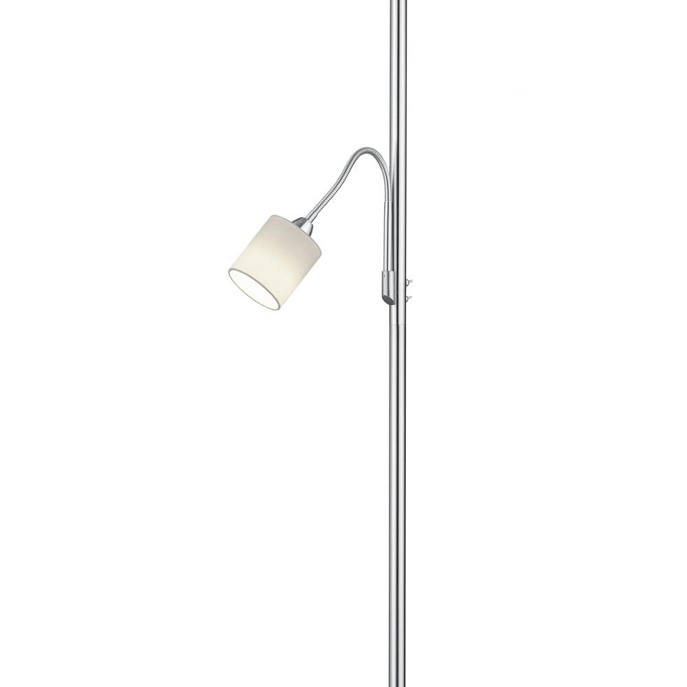 Leeslamp Hotel 2-lichts metaalgrijs met witte kap Trio 4017807433654
