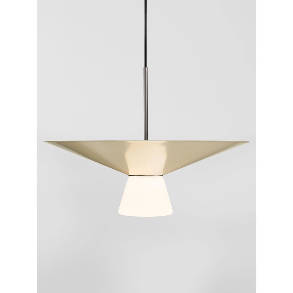Design hanglamp Baris wit met grijs Ø 38cm Lyora 5212017495303